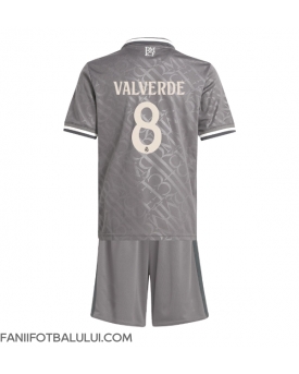 Real Madrid Federico Valverde #8 Echipament de Fotbal Replică 2024-25 Copii Treilea (+ Șorturi)